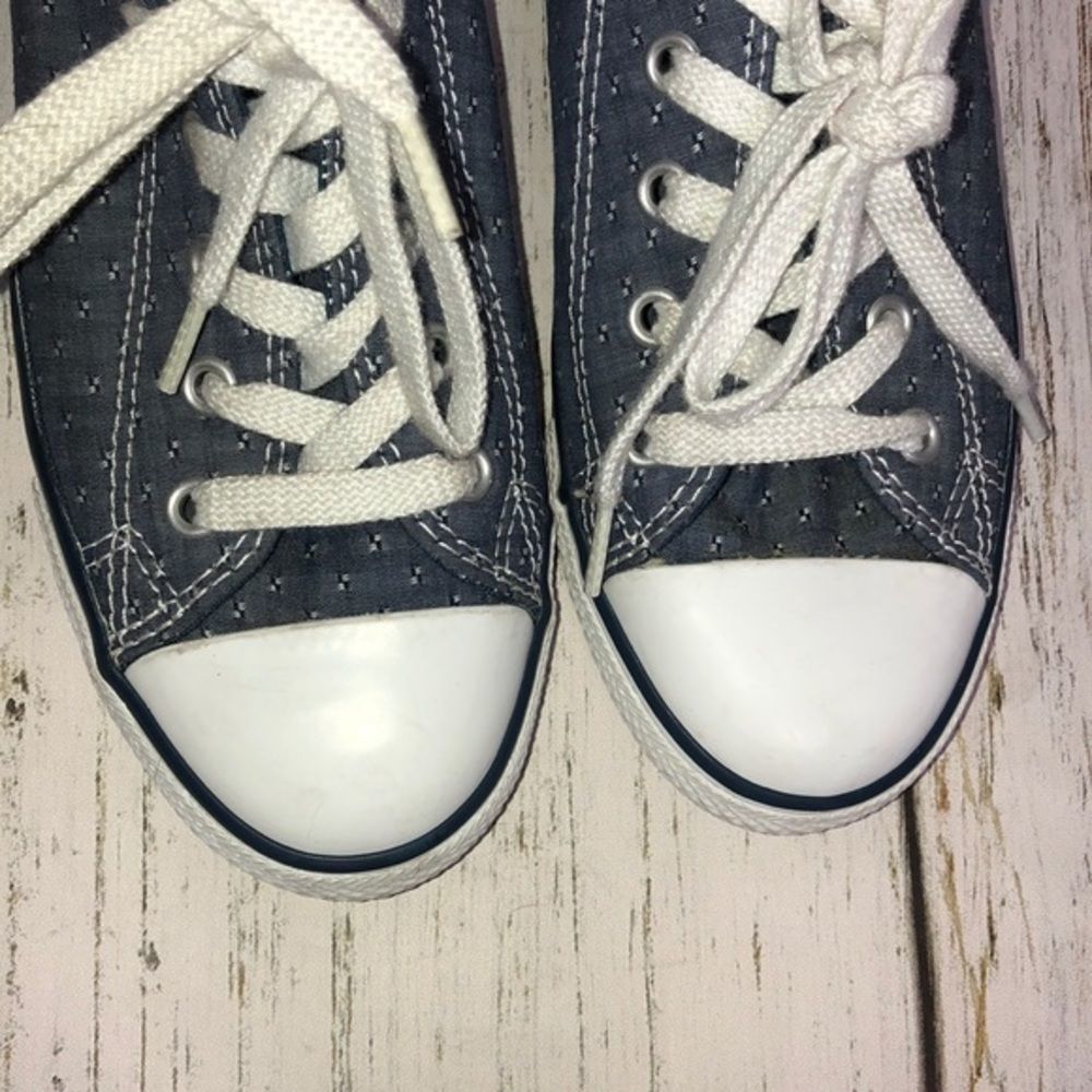 Blue Chuck Taylor Dainty Chambray Low Top Sneaker - Picture 4 of 9